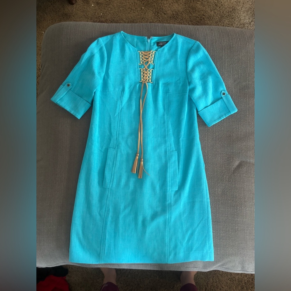 Turquoise Dress with Tassel Detail